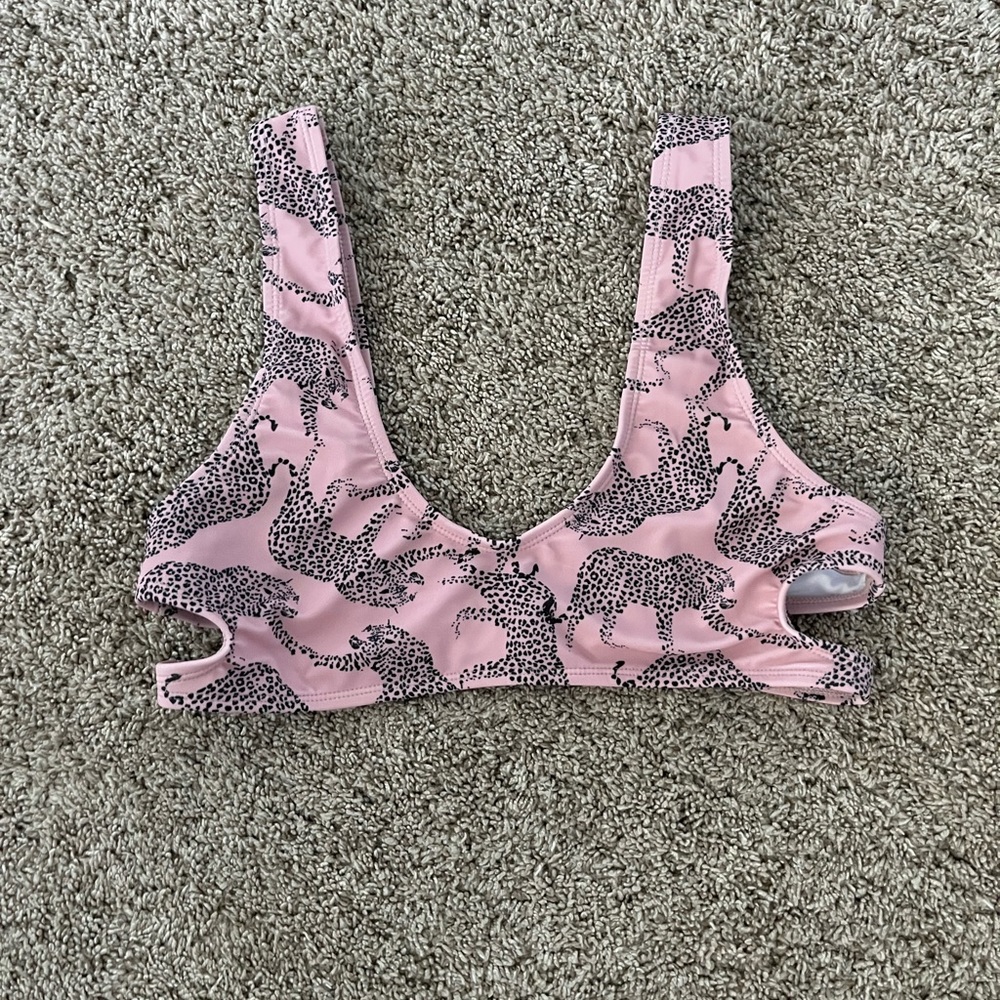 Medium Leopard pattern pink bathing suit SHEIN top